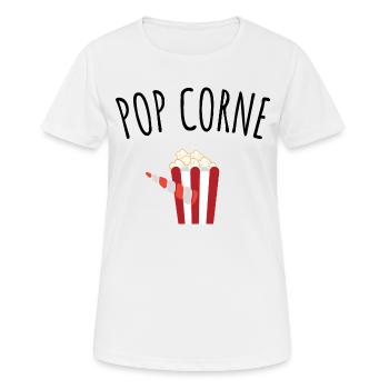 pop corne - T-shirt respirant Femme - blanc - Devant - AI Model Female 172 dark (172cm)