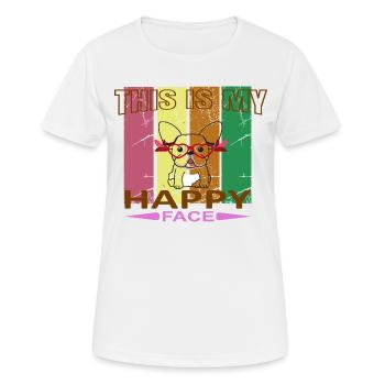 Visage heureux - T-shirt respirant Femme - blanc - Devant - AI Model Female 172 dark (172cm)