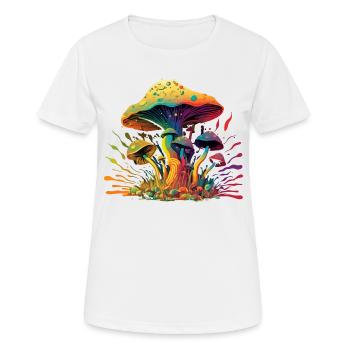 Champignon psychédélique - T-shirt respirant Femme - blanc - Devant - AI Model Female 172 dark (172cm)