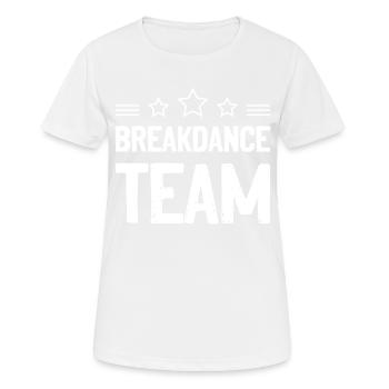 Équipe de breakdance Mannschaft - T-shirt respirant Femme - blanc - Devant - AI Model Female 172 dark (172cm)