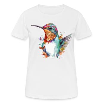 Mimi der Kolibri - Frauen T-Shirt atmungsaktiv - Weiß - Vorne - AI Model Female 172 dark (172cm)