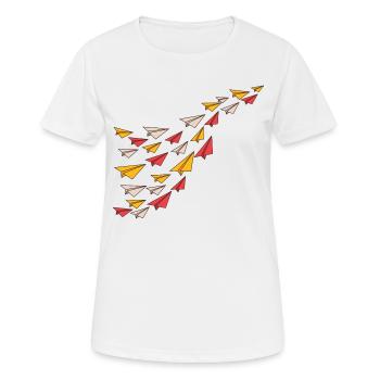 Papierflieger - Frauen T-Shirt atmungsaktiv - Weiß - Vorne - AI Model Female 172 dark (172cm)