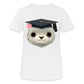 Certificat de fin d’études en alpaga - T-shirt respirant Femme - blanc - Devant - AI Model Female 172 dark (172cm)