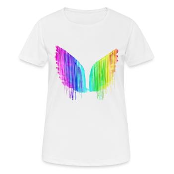 Angelwings,Ailes,Aquarelle,Ailes d’Ange,Coloré,LGBT - T-shirt respirant Femme - blanc - Devant - AI Model Female 172 dark (172cm)