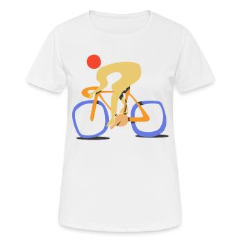 fast roadbiker. contemporary abstract style cyclin - Women's Breathable T-Shirt - white - Front - AI Model Female 172 dark (172cm)