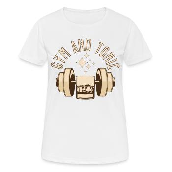 Funny Gym Quote Gym and Tonic - Women's Breathable T-Shirt - white - Front - AI Model Female 172 dark (172cm)