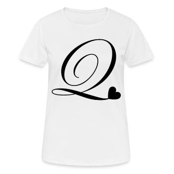 Lettre q calligraphie cœur - T-shirt respirant Femme - blanc - Devant - AI Model Female 172 dark (172cm)