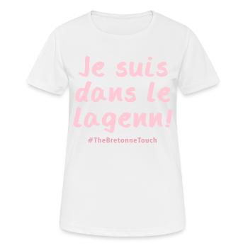Je suis dans le lagenn !! - T-shirt respirant Femme - blanc - Devant - AI Model Female 172 dark (172cm)