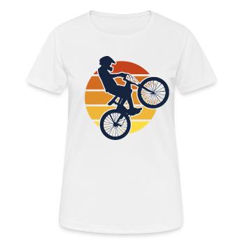 Fahrrad - Frauen T-Shirt atmungsaktiv - Weiß - Vorne - AI Model Female 172 dark (172cm)