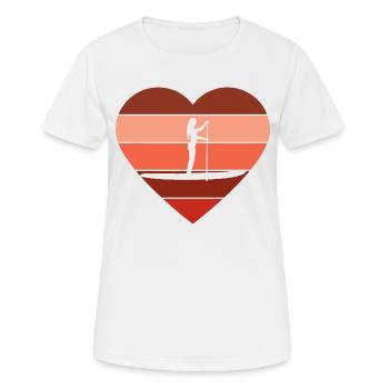 Retro SUP Standup Paddle Board Summer Gift - Women's Breathable T-Shirt - white - Front - AI Model Female 172 dark (172cm)