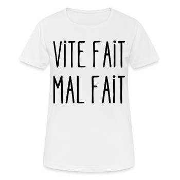 vite fait mal fait - T-shirt respirant Femme - blanc - Devant - AI Model Female 172 dark (172cm)