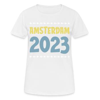 Amsterdam 2023 - Women's Breathable T-Shirt - white - Front - AI Model Female 172 dark (172cm)