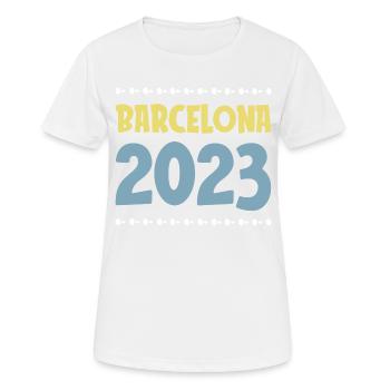 Barcelona 2023 - Women's Breathable T-Shirt - white - Front - AI Model Female 172 dark (172cm)