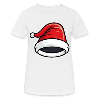 Bonnet de Noël chapeau de père Noël - T-shirt respirant Femme - blanc - Devant - AI Model Female 172 dark (172cm)