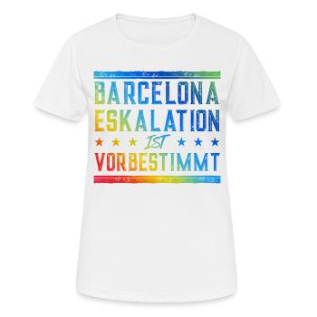 Barcelona Eskalation - Frauen T-Shirt atmungsaktiv - Weiß - Vorne - AI Model Female 172 dark (172cm)