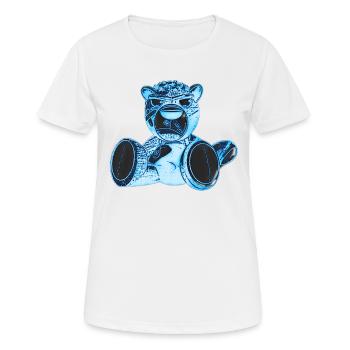 Creepy Teddy Blue - Frauen T-Shirt atmungsaktiv - Weiß - Vorne - AI Model Female 172 dark (172cm)