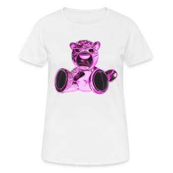 Creepy Teddy Pink - Frauen T-Shirt atmungsaktiv - Weiß - Vorne - AI Model Female 172 dark (172cm)
