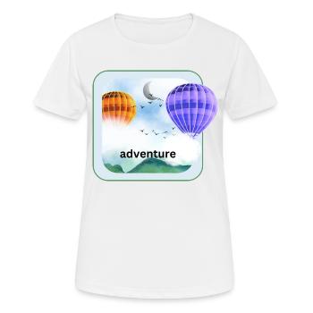 Heißluftballon mit Wolken Abenteuer Urlaubsmotiv - Frauen T-Shirt atmungsaktiv - Weiß - Vorne - AI Model Female 172 dark (172cm)
