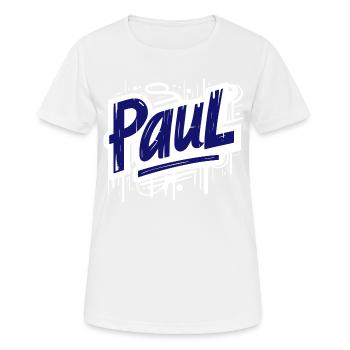 Paul Name Graffiti - Frauen T-Shirt atmungsaktiv - Weiß - Vorne - AI Model Female 172 dark (172cm)