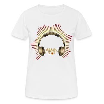 Kopfhörer - Frauen T-Shirt atmungsaktiv - Weiß - Vorne - AI Model Female 172 dark (172cm)