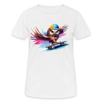 Drôle de hibou - T-shirt respirant Femme - blanc - Devant - AI Model Female 172 dark (172cm)