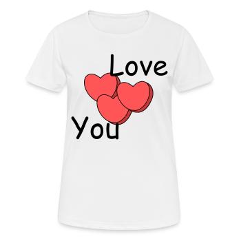 Je t’aime - T-shirt respirant Femme - blanc - Devant - AI Model Female 172 dark (172cm)