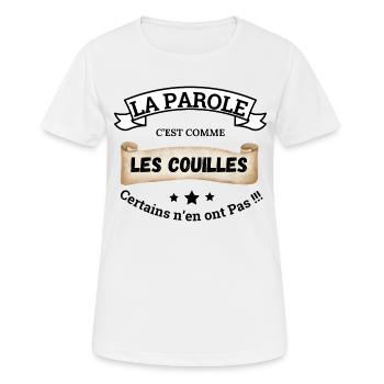 Sprache ist wie Bälle - Frauen T-Shirt atmungsaktiv - Weiß - Vorne - AI Model Female 172 dark (172cm)