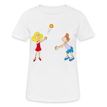 Les enfants jouent au volley-ball - T-shirt respirant Femme - blanc - Devant - AI Model Female 172 dark (172cm)