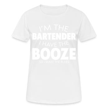I Have The Booze So I Make The Rules - Frauen T-Shirt atmungsaktiv - Weiß - Vorne - AI Model Female 172 dark (172cm)
