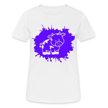 kuh klecks - Frauen T-Shirt atmungsaktiv - Weiß - Vorne - AI Model Female 172 dark (172cm)