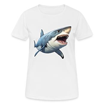 Hai - Frauen T-Shirt atmungsaktiv - Weiß - Vorne - AI Model Female 172 dark (172cm)