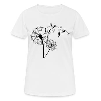 Pissenlit Les gens s'envolent - T-shirt respirant Femme - blanc - Devant - AI Model Female 172 dark (172cm)