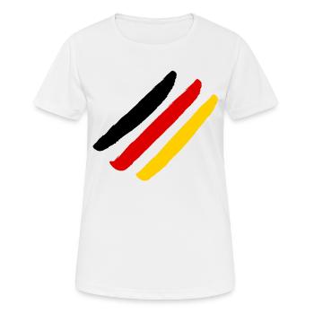 Drapeau allemand - Style Stripes - T-shirt respirant Femme - blanc - Devant - AI Model Female 172 dark (172cm)
