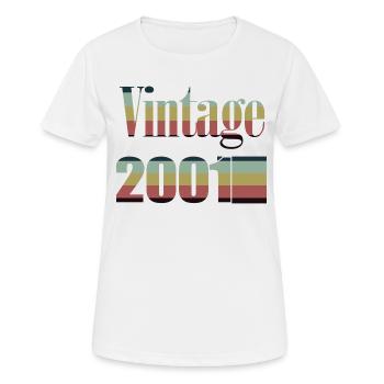 2001 Geburtstag 2001 Jahrgang 2001 Geburtstag - Frauen T-Shirt atmungsaktiv - Weiß - Vorne - AI Model Female 172 dark (172cm)