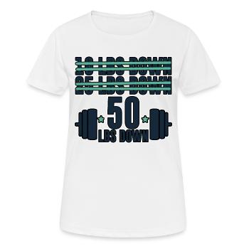 50 Lbs Down 4 - Frauen T-Shirt atmungsaktiv - Weiß - Vorne - AI Model Female 172 dark (172cm)