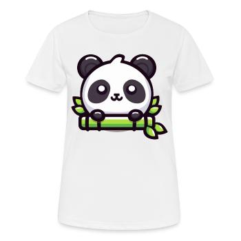 Bamboo Bliss : Adorable délice de panda - T-shirt respirant Femme - blanc - Devant - AI Model Female 172 dark (172cm)