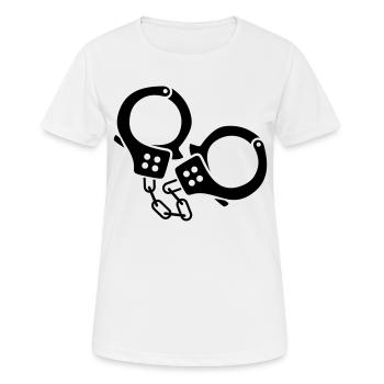 Menottes 2 - T-shirt respirant Femme - blanc - Devant - AI Model Female 172 dark (172cm)