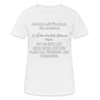 "4 wochen ohne Auto" - Frauen T-Shirt atmungsaktiv - Weiß - Vorne - AI Model Female 172 dark (172cm)