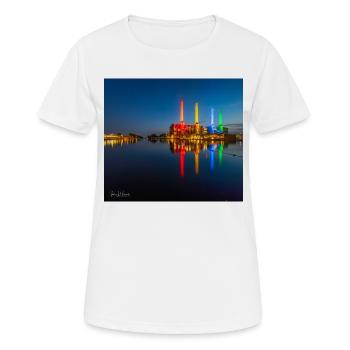 Kraftwerk bunt Wolfsburg - Frauen T-Shirt atmungsaktiv - Weiß - Vorne - AI Model Female 172 dark (172cm)