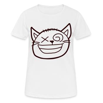 Insane Cat Squints Funny Crazy Grimace - Women's Breathable T-Shirt - white - Front - AI Model Female 172 dark (172cm)