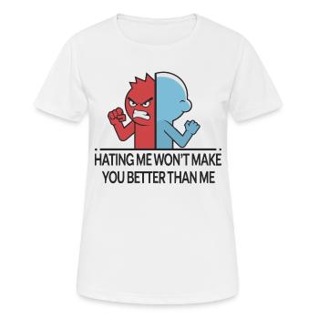 HATING ME - Women's Breathable T-Shirt - white - Front - AI Model Female 172 dark (172cm)