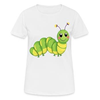 Lächelnde Raupe - Frauen T-Shirt atmungsaktiv - Weiß - Vorne - AI Model Female 172 dark (172cm)