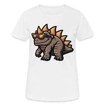 Dinosaure Stegosaurus Bande dessinée Cool - T-shirt respirant Femme - blanc - Devant - AI Model Female 172 dark (172cm)