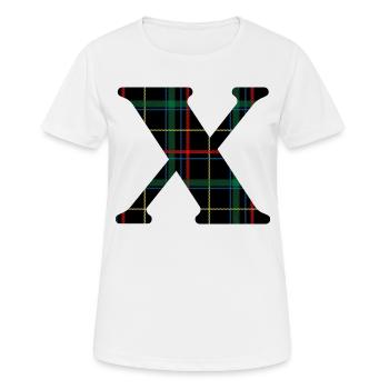 Monogramme x tartan écossais - T-shirt respirant Femme - blanc - Devant - AI Model Female 172 dark (172cm)