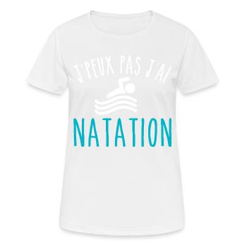 Schwimmen Ich kann nicht schwimmen Schwimmer - Frauen T-Shirt atmungsaktiv - Weiß - Vorne - AI Model Female 172 dark (172cm)