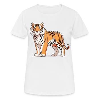 Tigre - Design animalier - T-shirt respirant Femme - blanc - Devant - AI Model Female 172 dark (172cm)