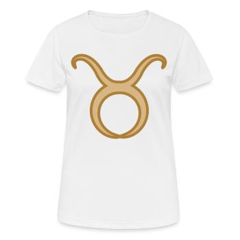 Stier Sternzeichen Zweifarbig Golden - Frauen T-Shirt atmungsaktiv - Weiß - Vorne - AI Model Female 172 dark (172cm)
