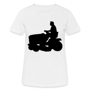 riding mower - Frauen T-Shirt atmungsaktiv - Weiß - Vorne - AI Model Female 172 dark (172cm)