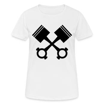 pistons - T-shirt respirant Femme - blanc - Devant - AI Model Female 172 dark (172cm)