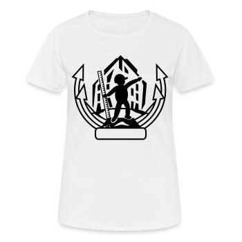 Bauarbeiter - Frauen T-Shirt atmungsaktiv - Weiß - Vorne - AI Model Female 172 dark (172cm)